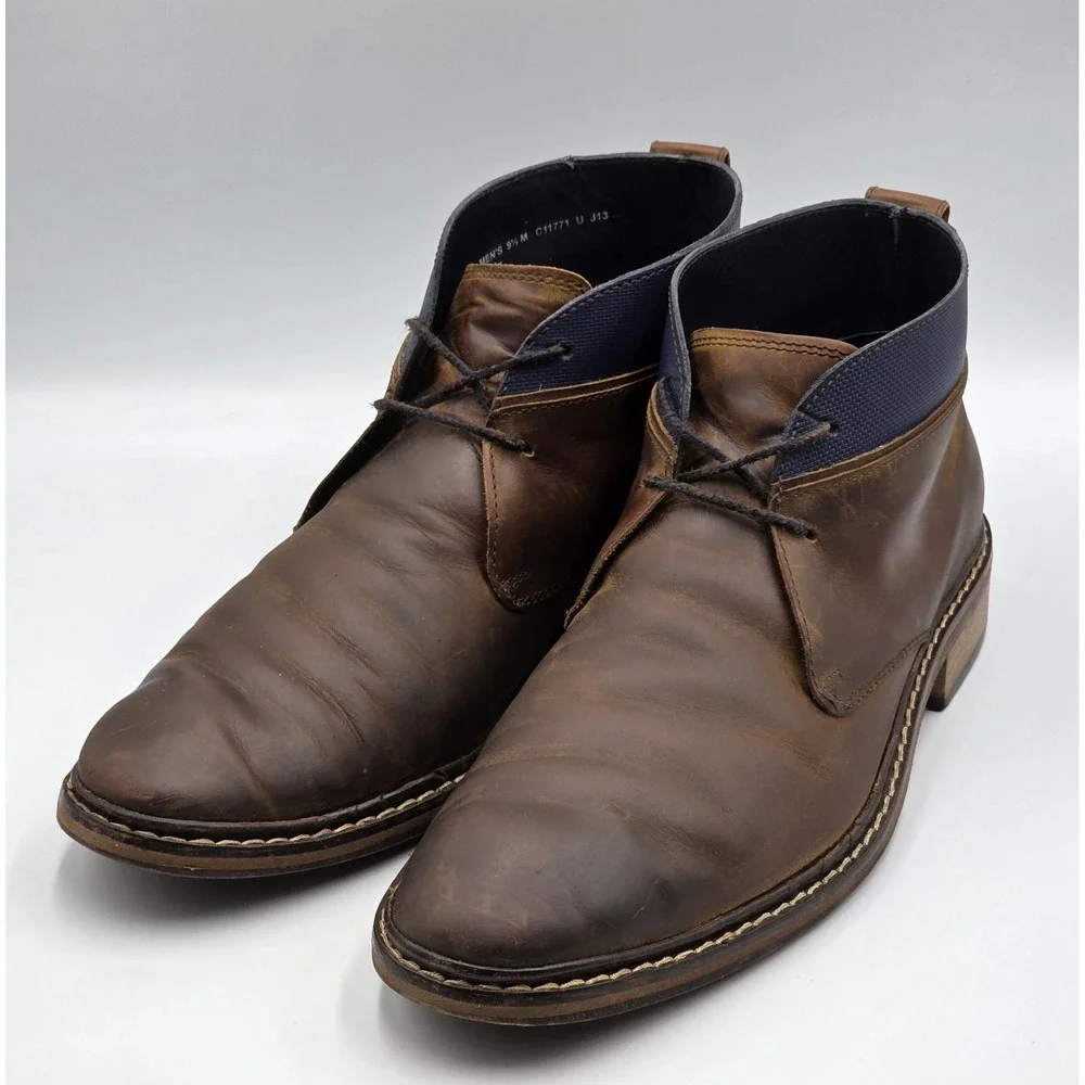 Cole Haan Colton Chukka Boots C11771 Brown Leather Mens Size 9.5‎ M Casual